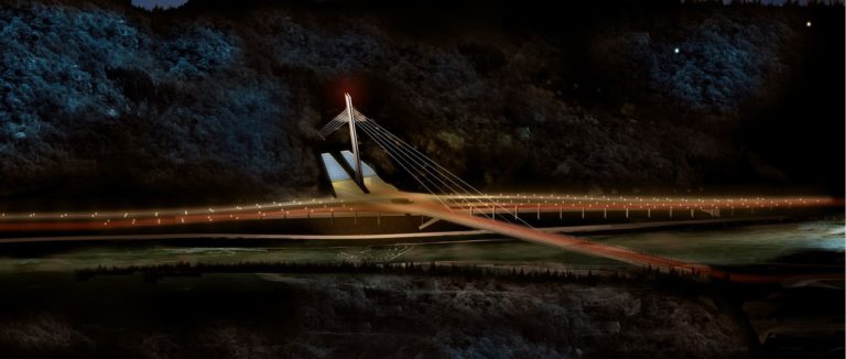 Nydalsbrua med dekorativ belysning